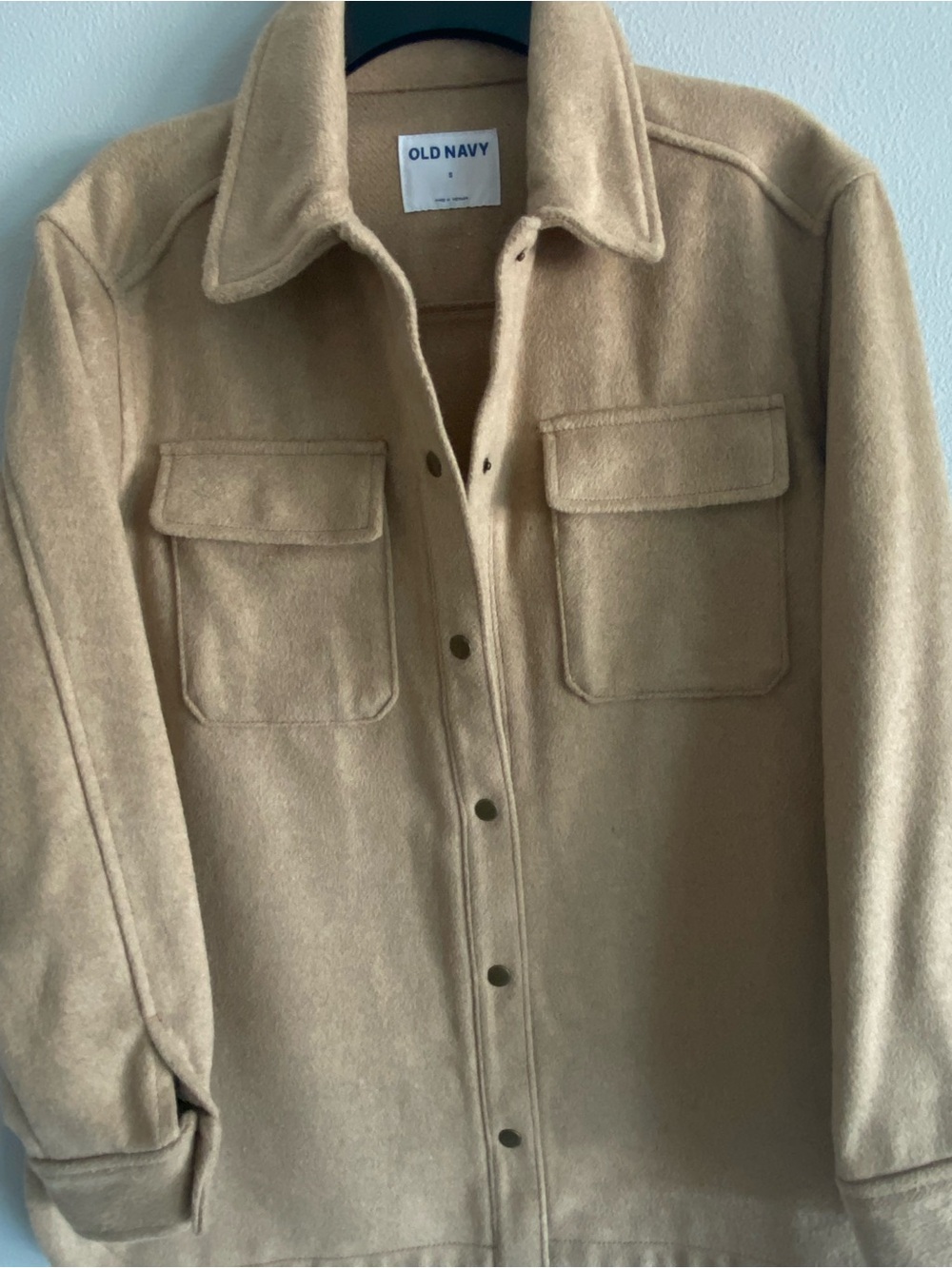 Old Navy Men's Tan Shirt Jacket Shacket with Chest Pockets